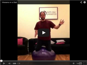 balancing on an exercise ball